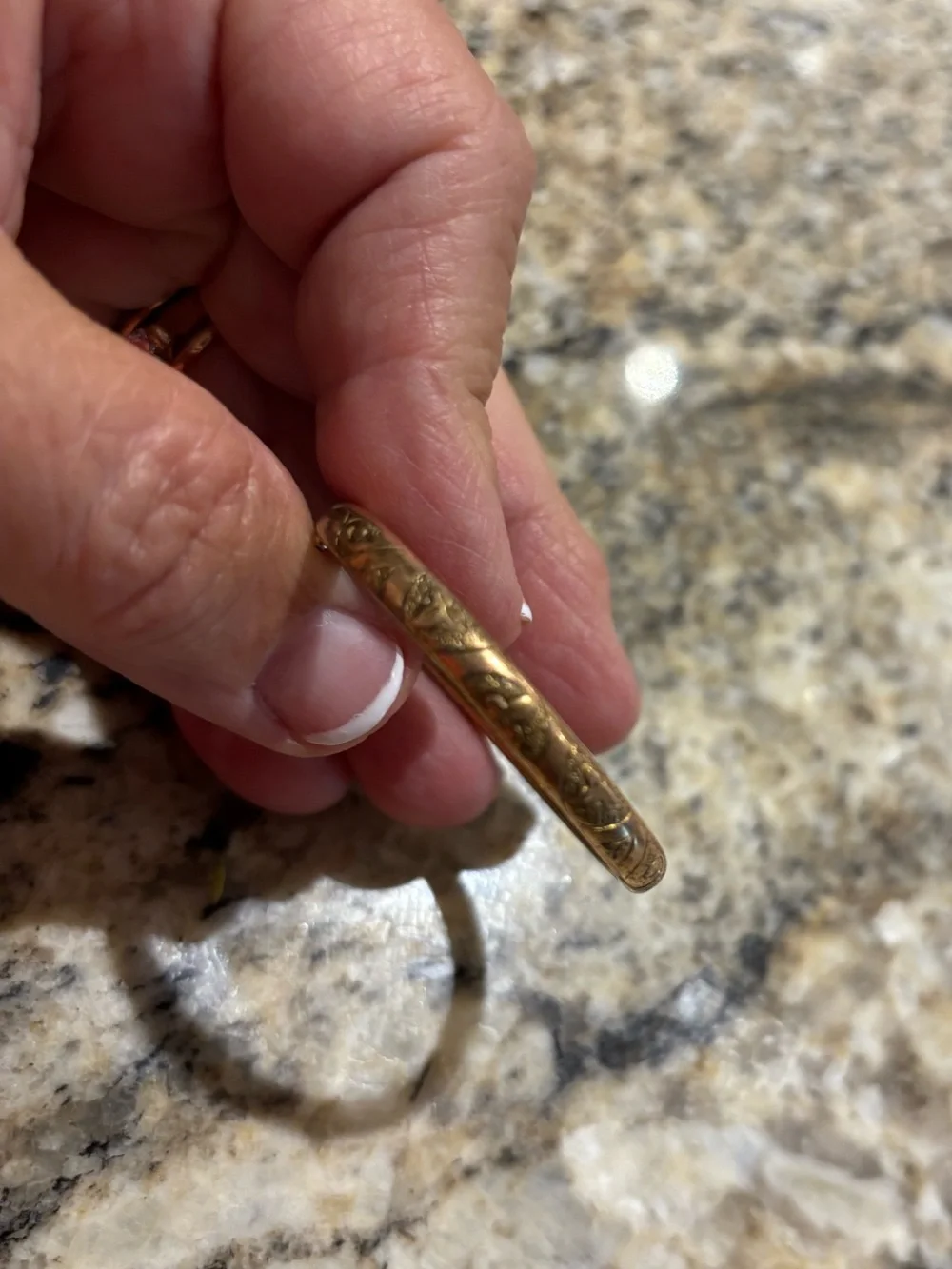 Vintage Marathon Gold-Plate Floral Baby Bangle Bracelet